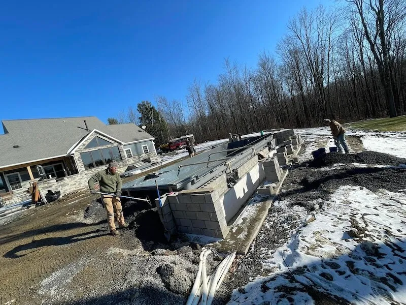 3-tier pool installation Saratoga Springs NY — Capital Land Companies