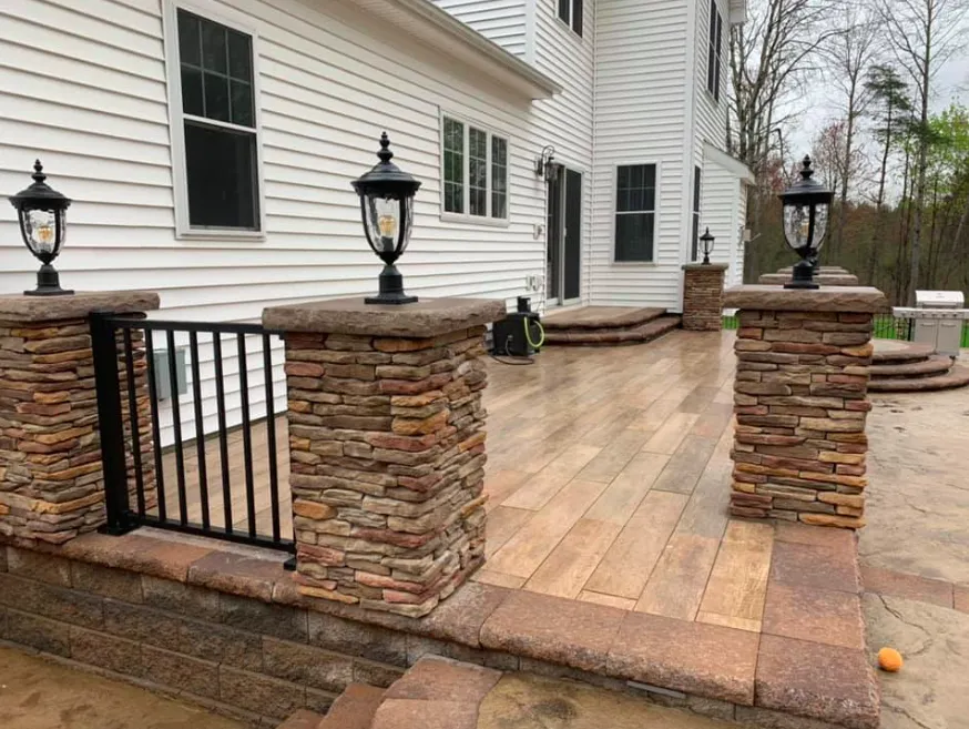 Full hardscape project Guilderland NY backyard oasis — Capital Land Companies