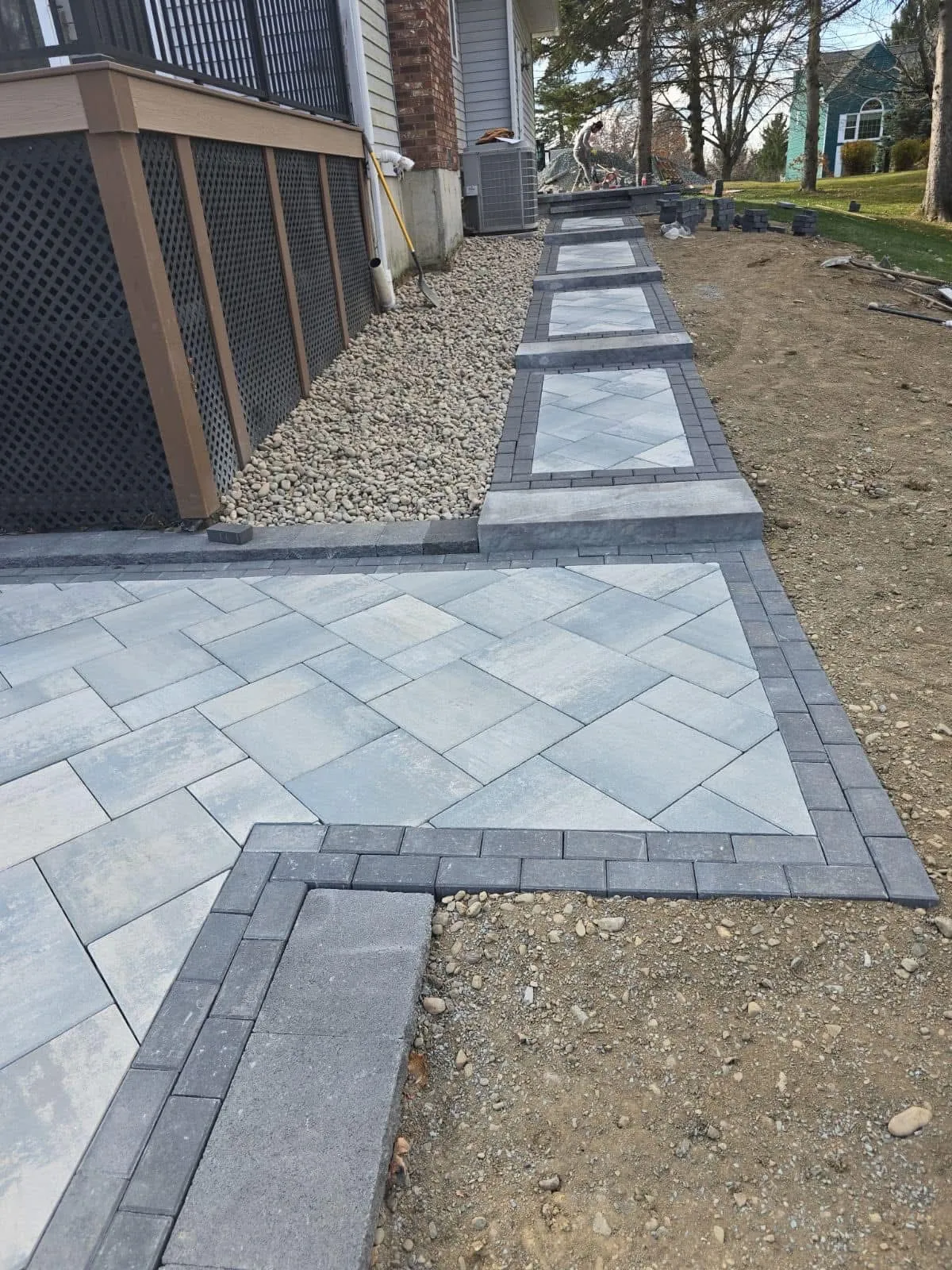 Nicolock Alpine Contemporary pavers North Greenbush NY — Capital Land Companies hardscape