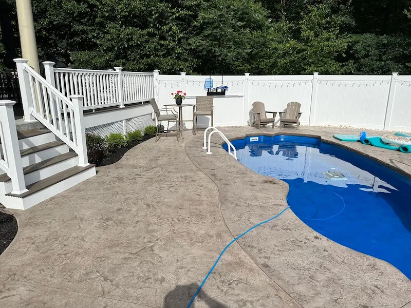 New pool installation with full hardscape project Ballston Spa NY — Capital Land Companies