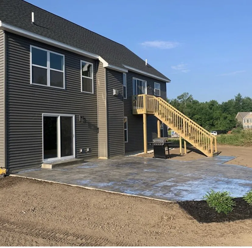 Ashlar slate stamped concrete patio Albany NY — Capital Land Companies decorative concrete